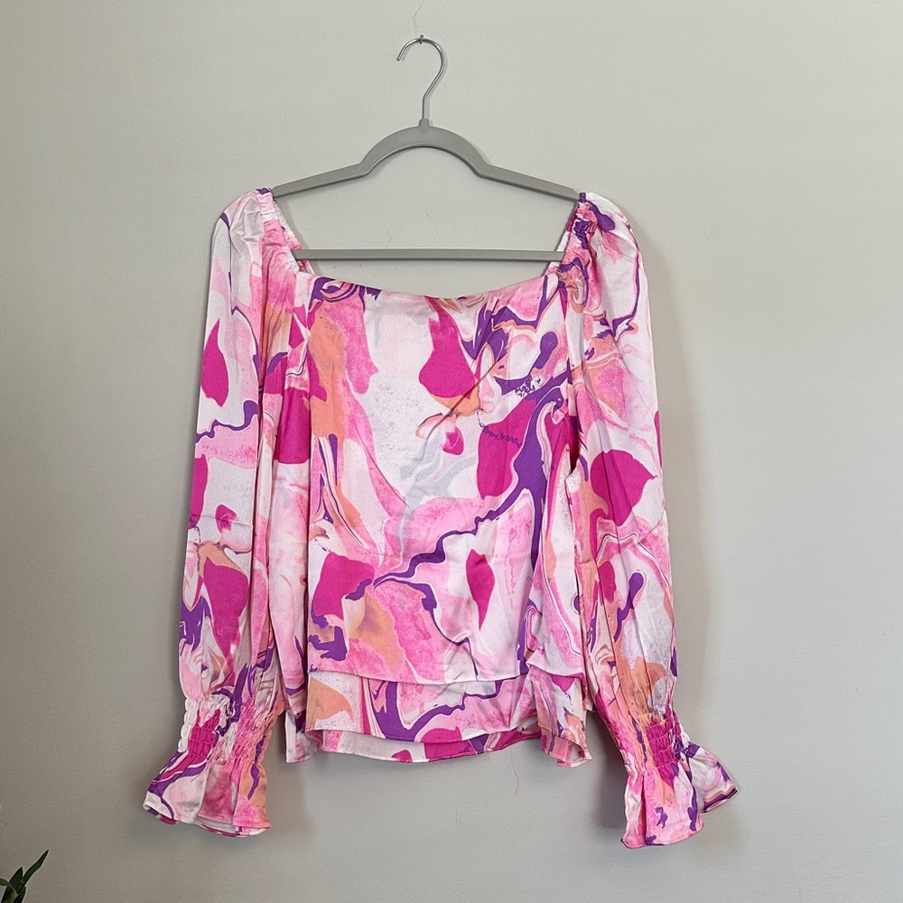 Elegant Pink and Purple Women's Blouse - Picture 5 of 5